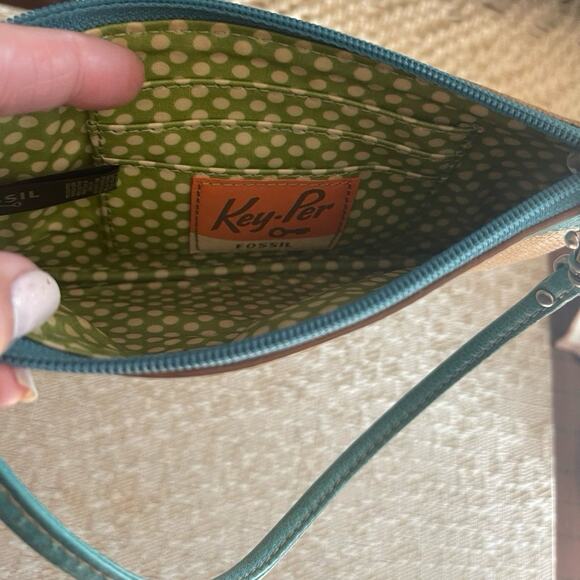 Fossil Key-Per Wristlet teal and beige - Picture 11 of 13